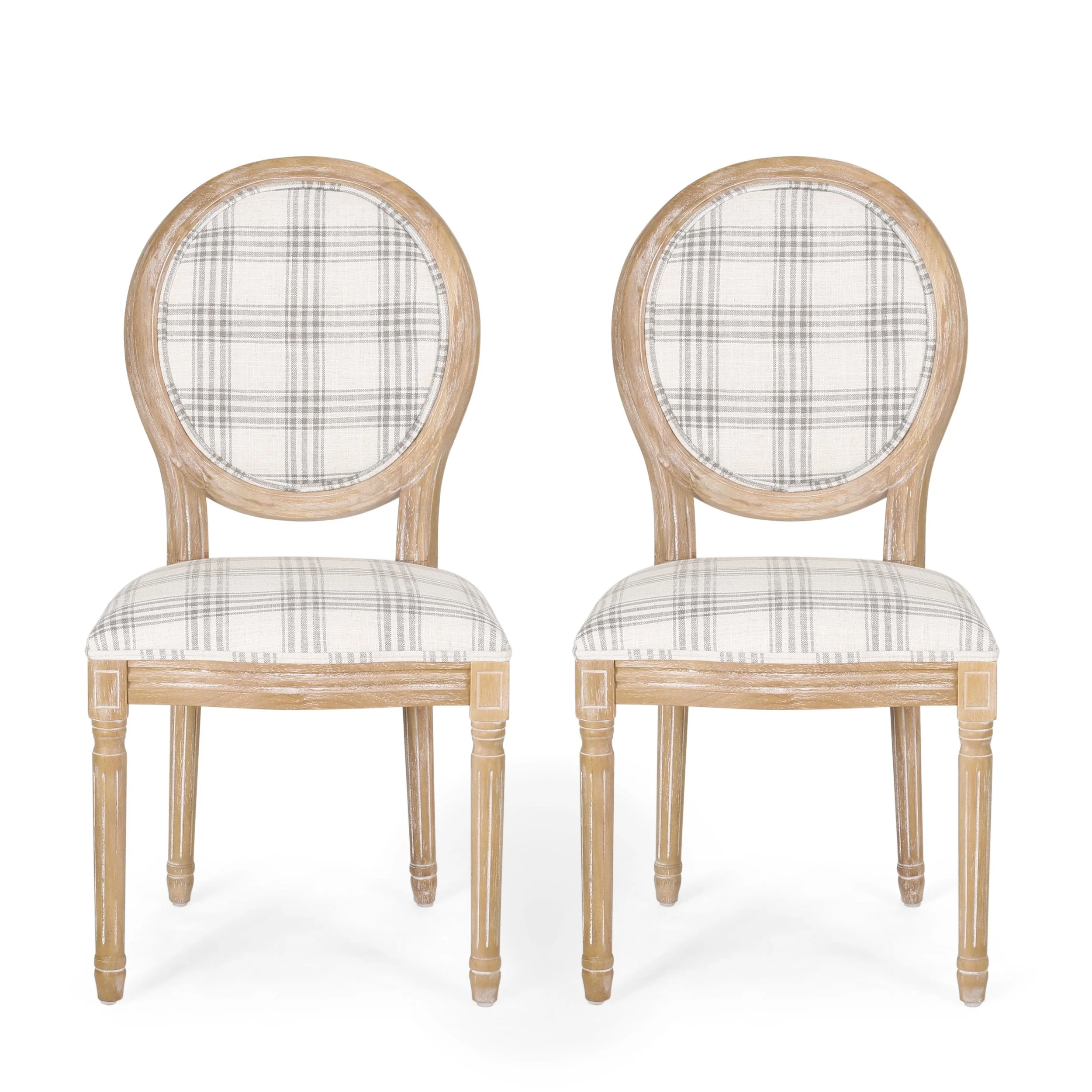 French Country Fabric Dining Chairs - NH419413