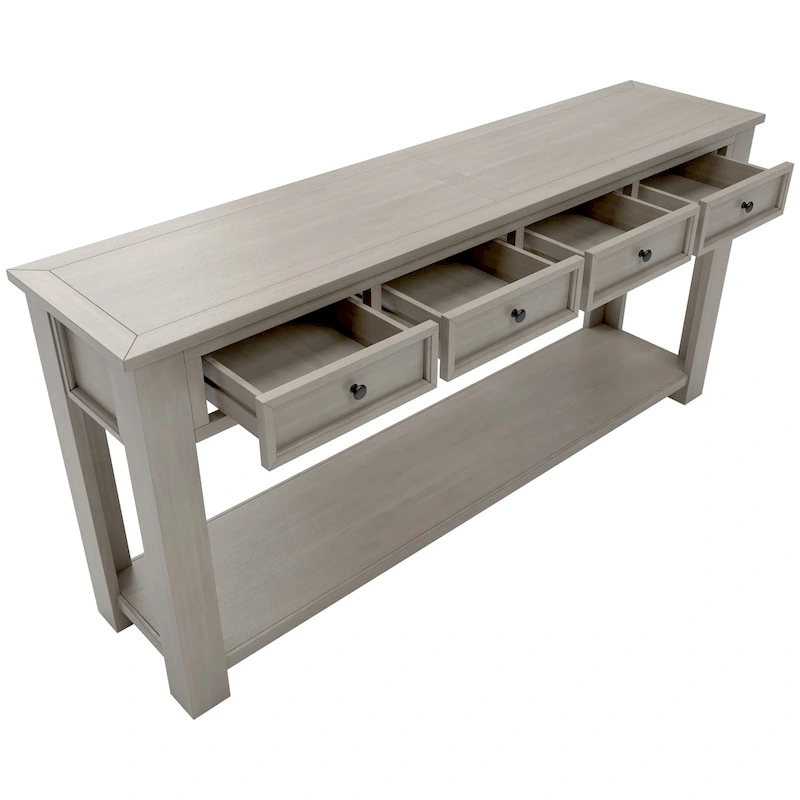 Console Table/Sofa Table with Storage Drawers and Bottom Shelf - 63L x 14W x 30H