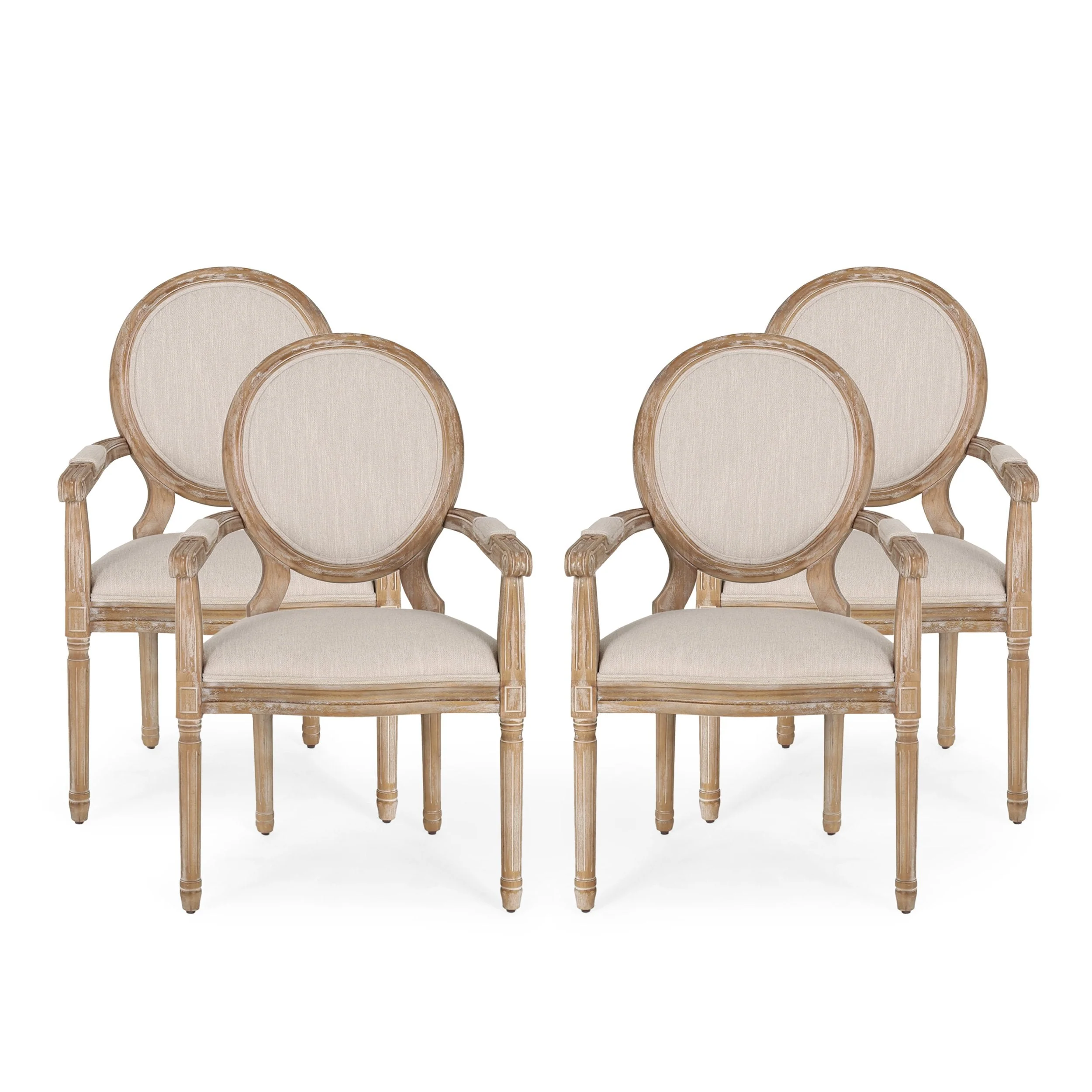 French Country Wood Upholstered Dining Chair - NH241513