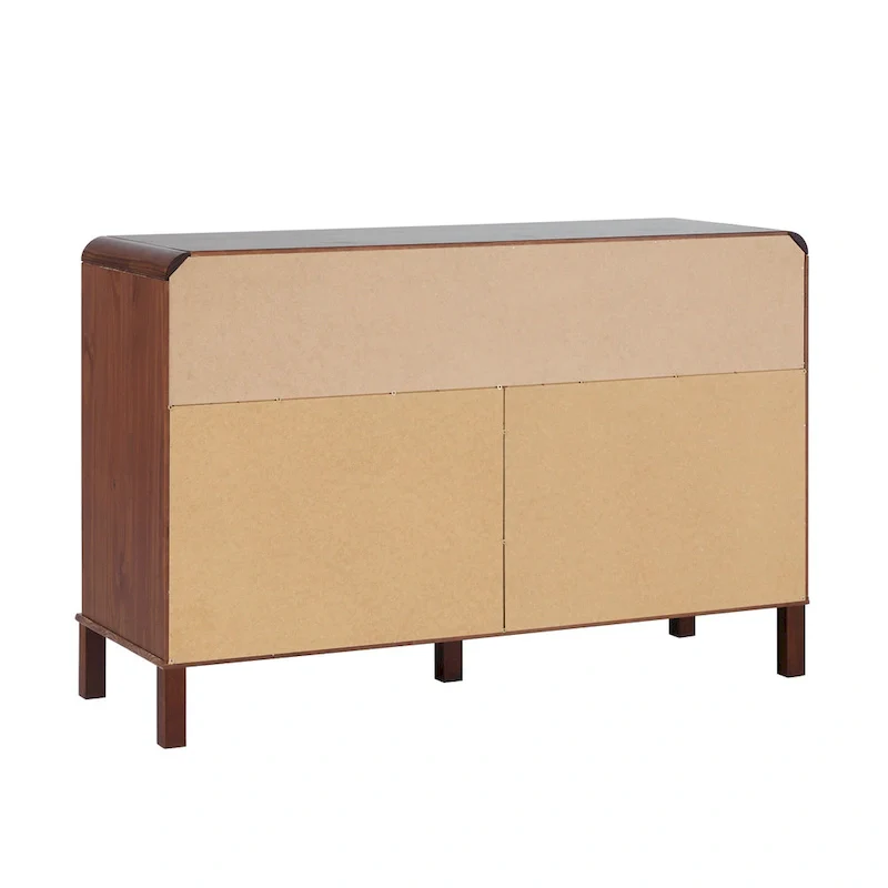 6-Drawer Solid Wood Dresser with Curved Top