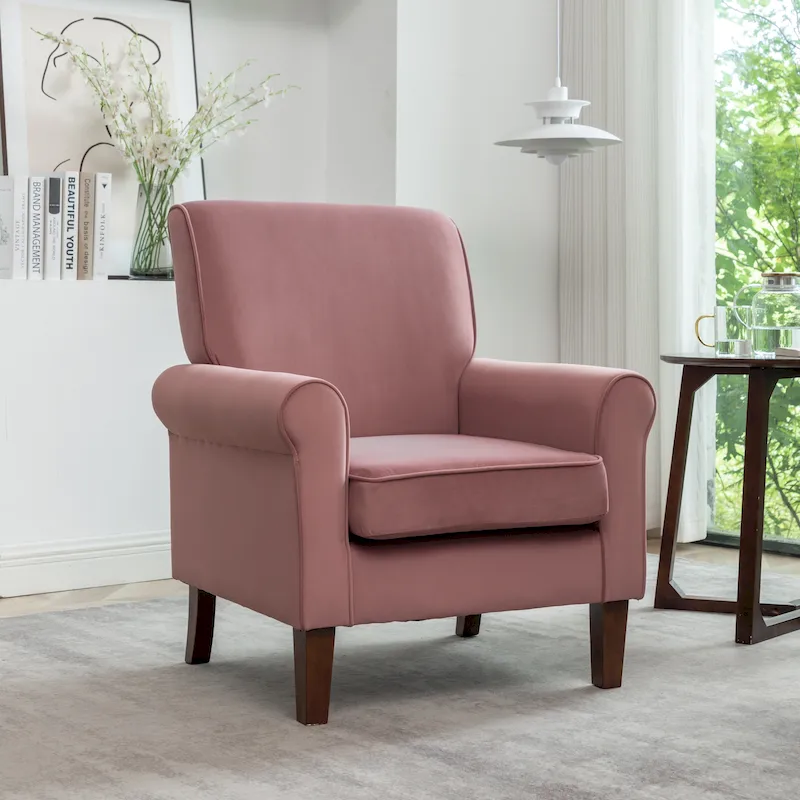 Traditional Rolled Arm Living Room Armchair