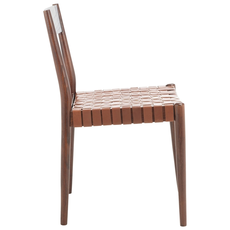 SAFAVIEH Myrle Leather Dining Room Chair (Set of 2) - 18.5 W x 20 L x 31.5 H - 19Wx20Dx32H