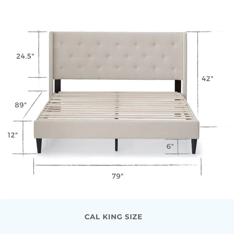 Brookside Isabelle Button Tufted Wingback Upholstered Bed