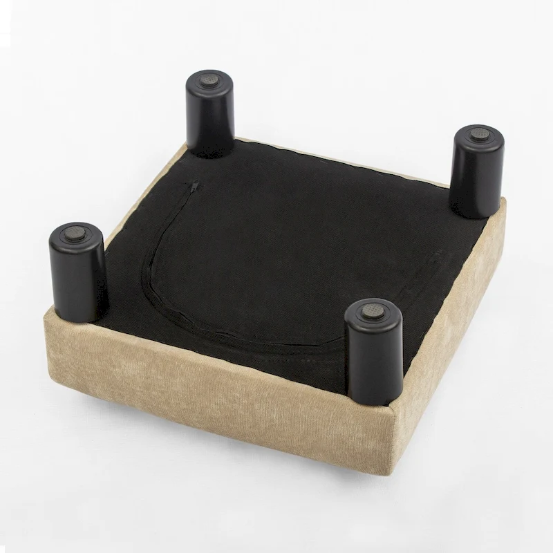 Adeco Ottoman Upholstered Fabric Footrest Pet Steps Dog Stair Stool