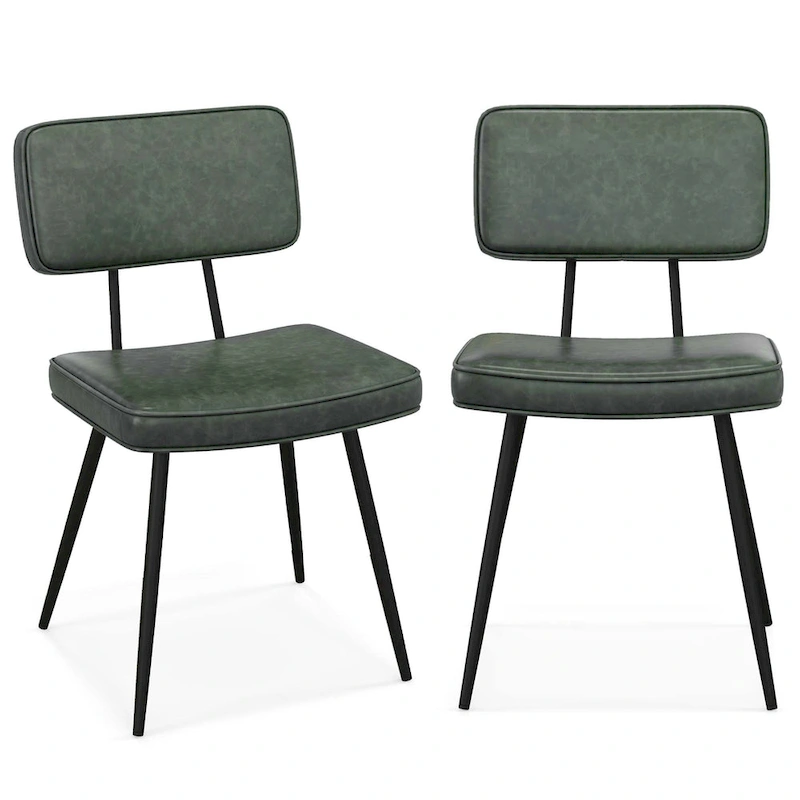 Costway Dining Chairs Set of 2 with PU Leather Cover Filled Sponge - See Details