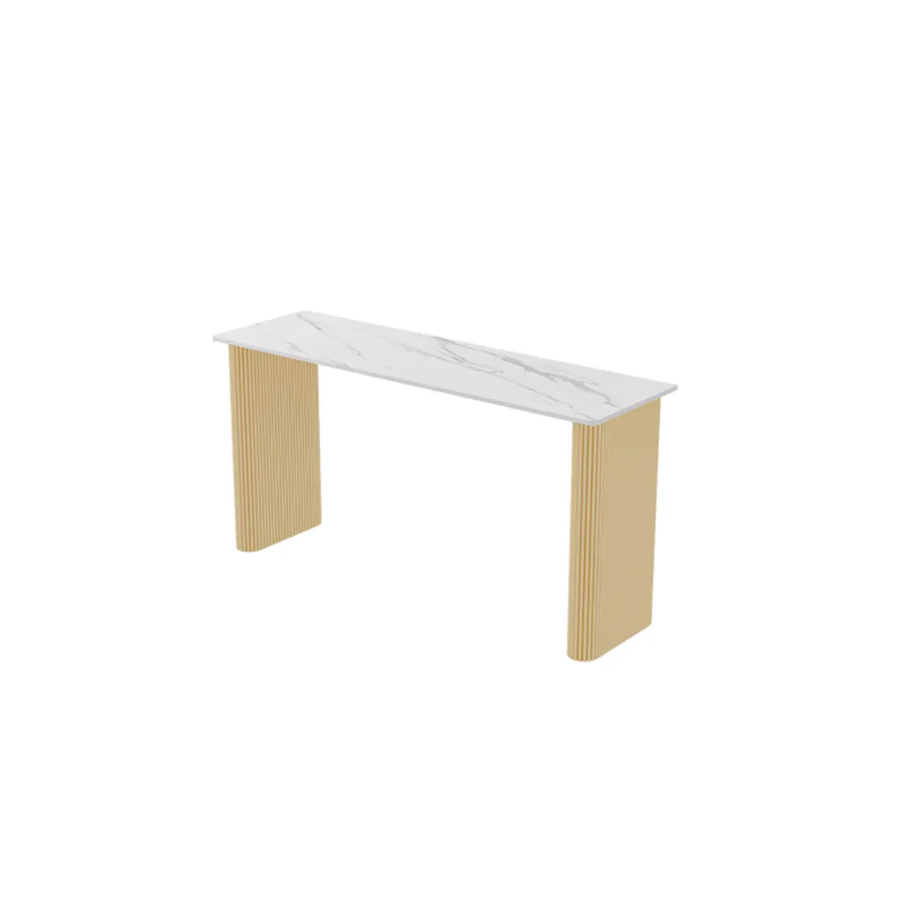 Glam White Stone Metal Striped Pillar Bar Tables