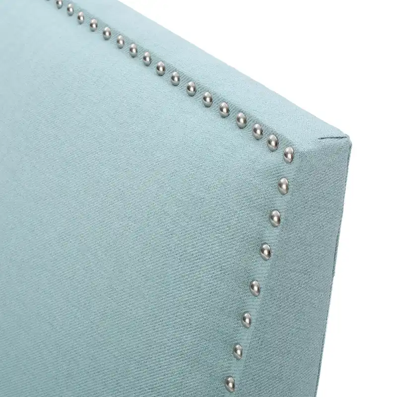 Studded Fabric Club Chair – Light Blue / Teal / Grey, Single Seat