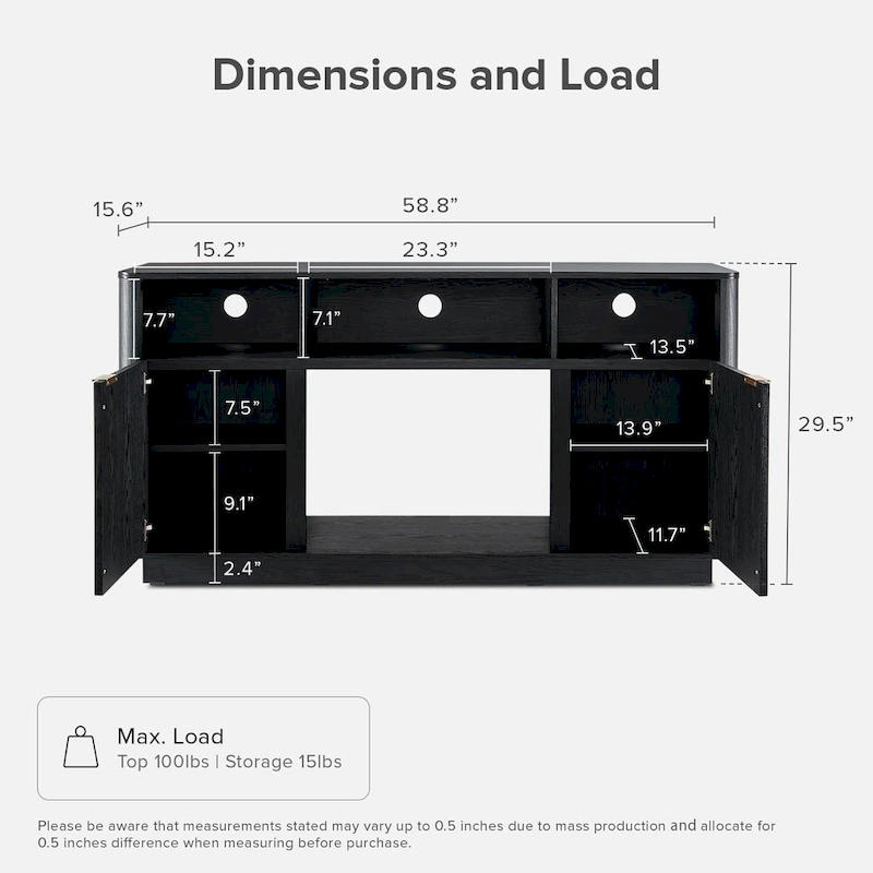 Mopio Brooklyn 59 Electric Fireplace TV Stand