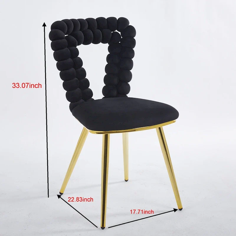 Gold+Black Modern 22.04 Accent Chairs (Set of 2)