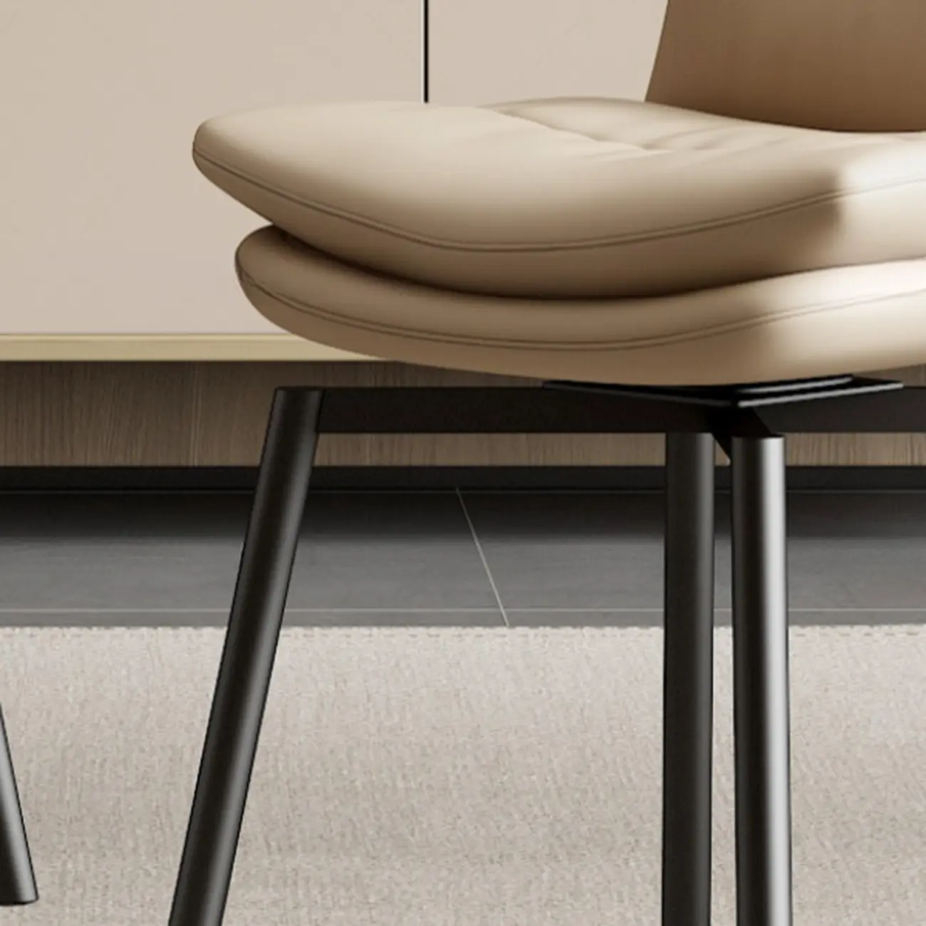 Art Deco Faux Leather Swivel Dining Chair