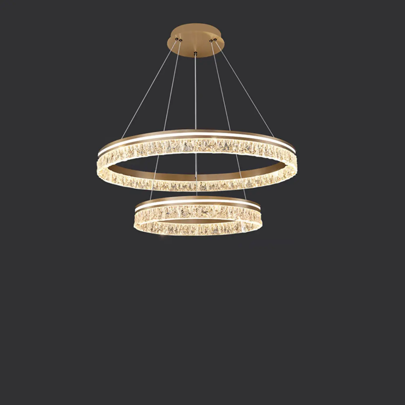 Modern LED Gold Circular Metal Chandelier