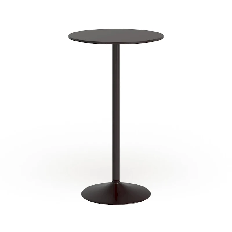 Carson Carrington Storfosna Black Round Top with Black Leg And Base Metal Bar Table