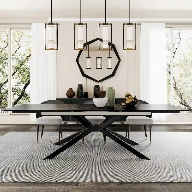 110.24  Extendable Rectangular Sintered Stone Dining Table - 78.74  to 110.24
