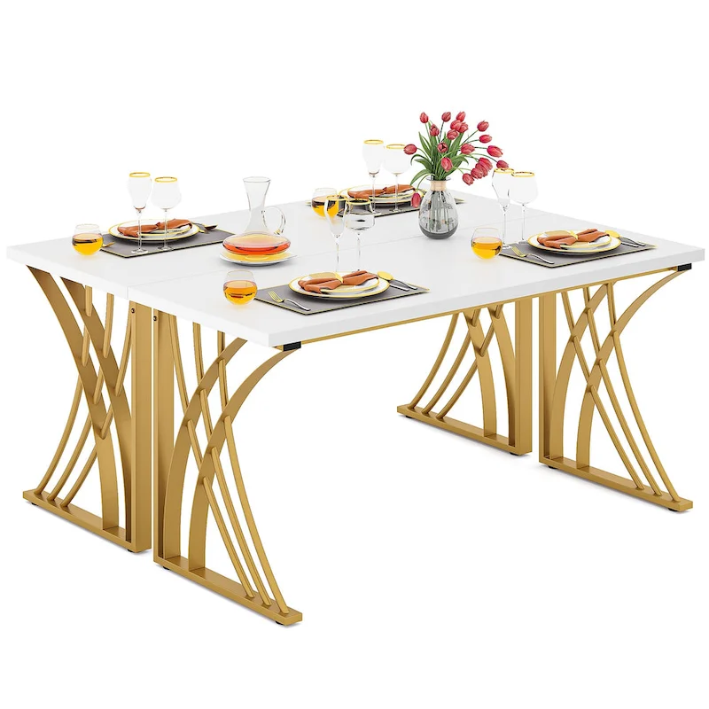 55 inch Modern White Computer Desk