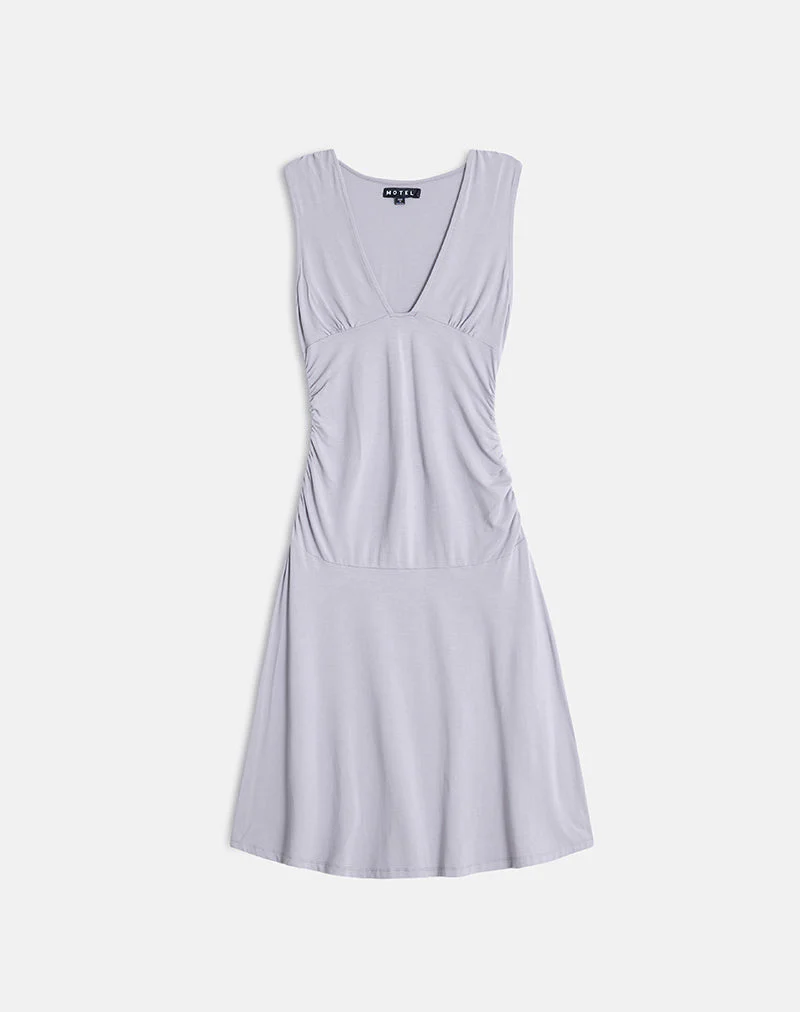 Laluma Midi Dress in Lilac Grey