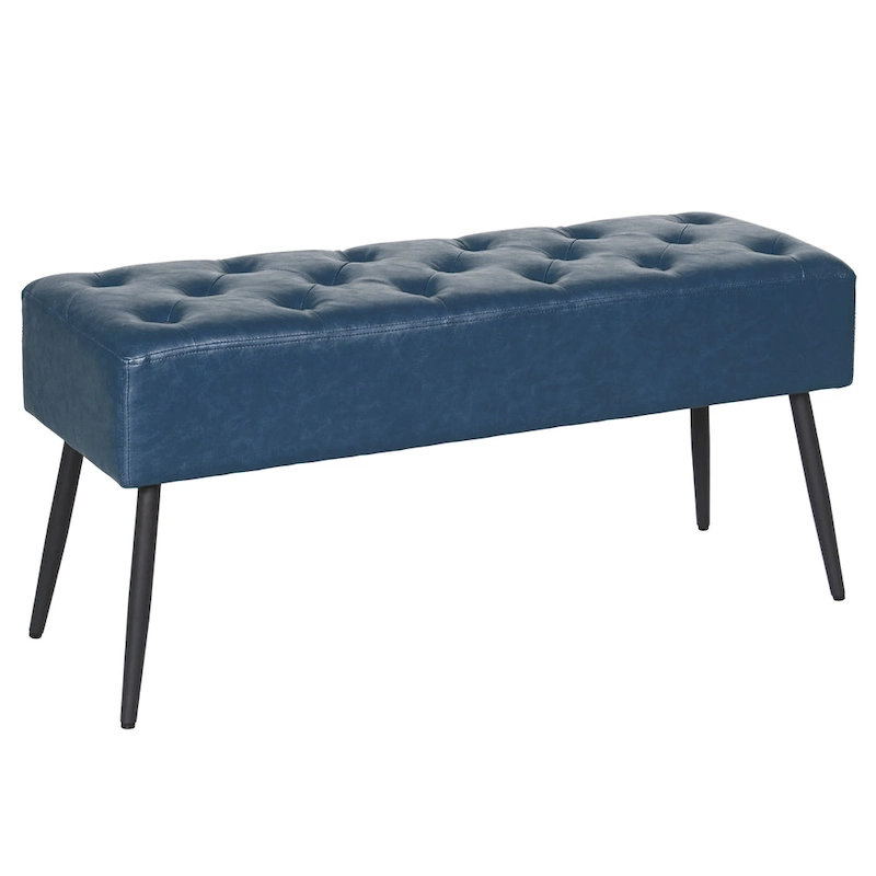 Maypex Faux Leather Upholstered Bench with Tufted Seat