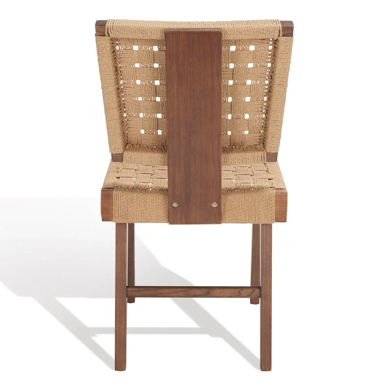 Woven Dining Chair Set of 2 - Natural Rattan Armless