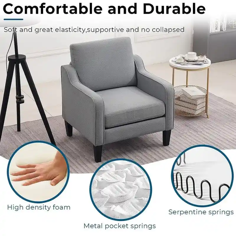 VINGLI Mid Century Modern Fabric Accent Chair