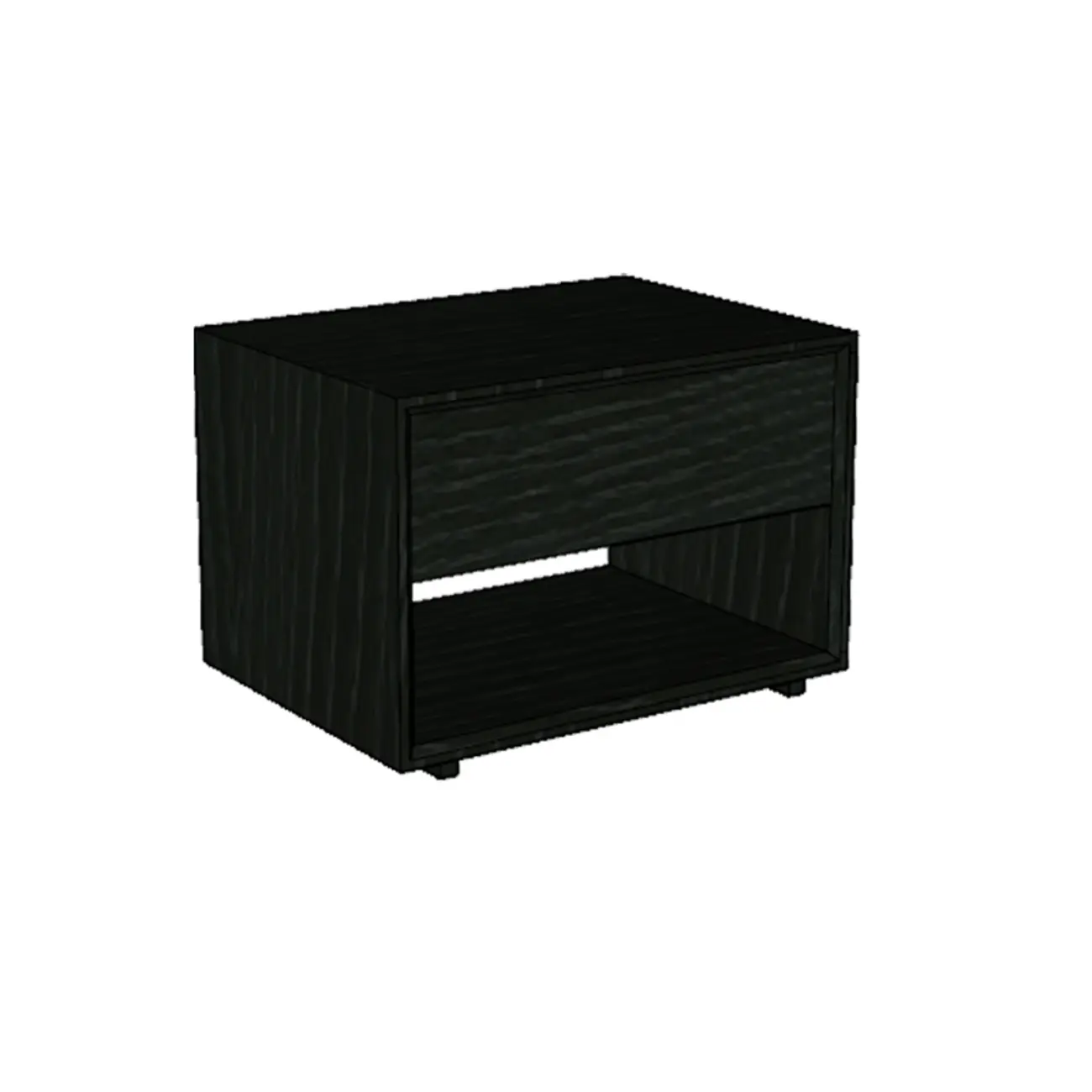 Modern Black Bedside Table with Drawer Storage