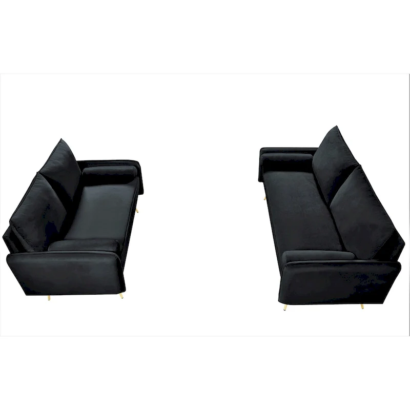 Mid-Century Modern Velvet 2-Piece Living Room Set