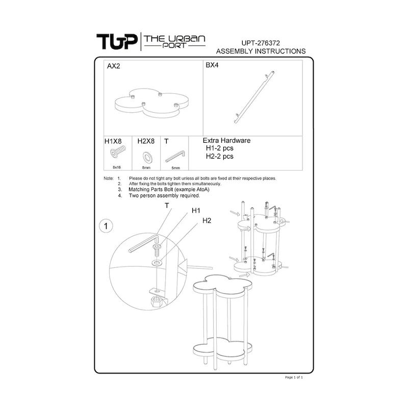 Chloe Side End Table, White Genuine Marble Clover Shape Top With Black Iron Frame
