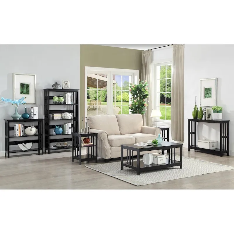 Mission End Table with Shelves