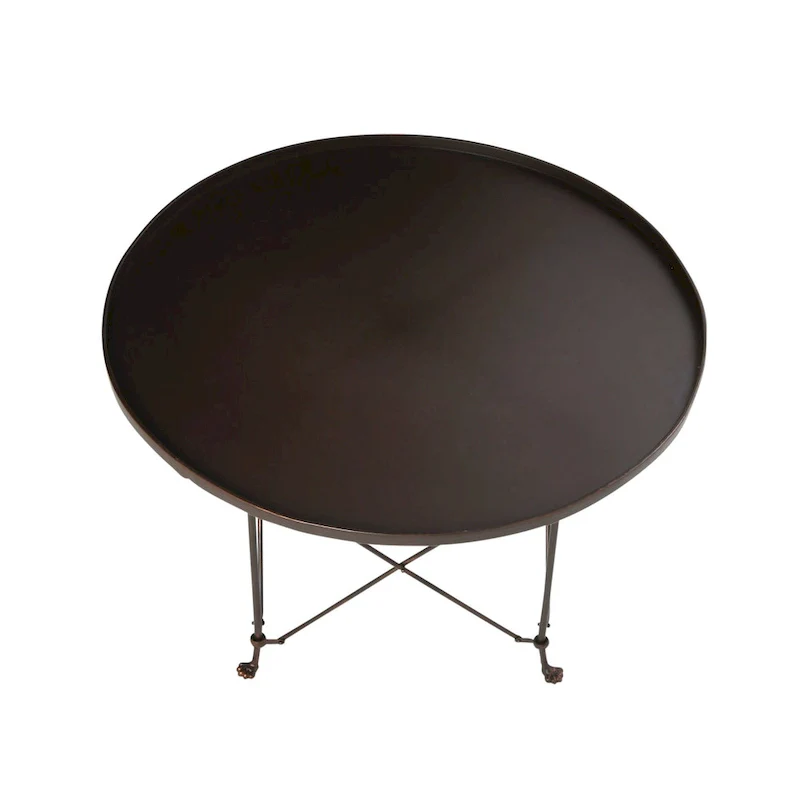 Round Metal Side Table with Claw Feet