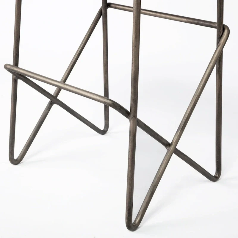 Cream Fabric Seat with Gold Metal Frame Counter Stool