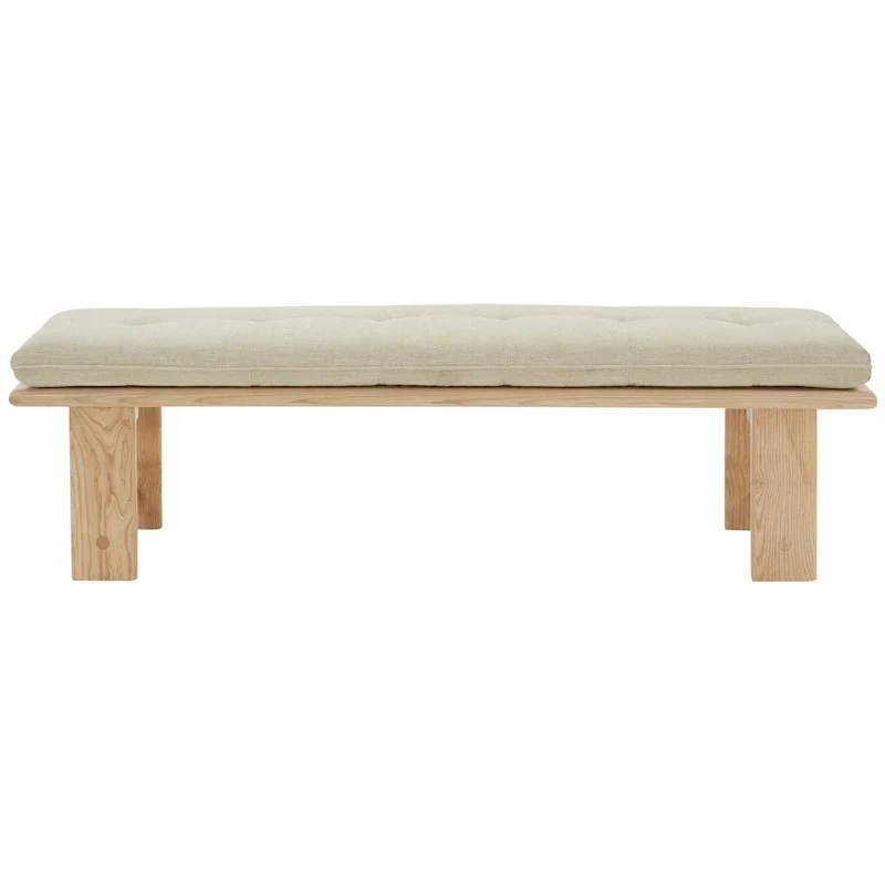 SAFAVIEH Couture Rasema Modern Cushion Bench - 60.8 In. W x 18.9 In. D x 18.1 In. H - 61Wx19Dx18H