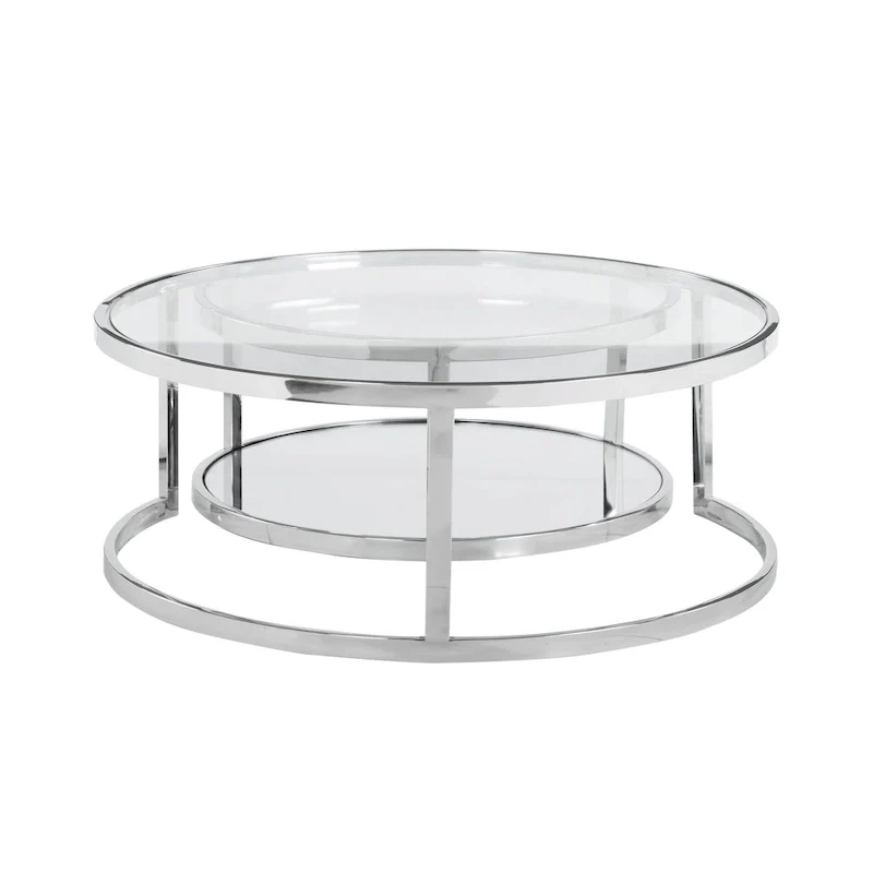 Somette 2-in-1 Round Nesting Cocktail Table Set - Cocktail Table - Cocktail Table