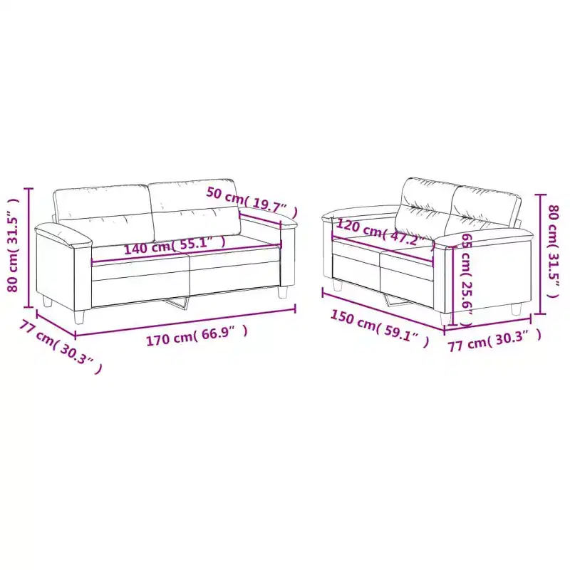 vidaXL Sofa Set Faux leather, metal, textilene, plywood