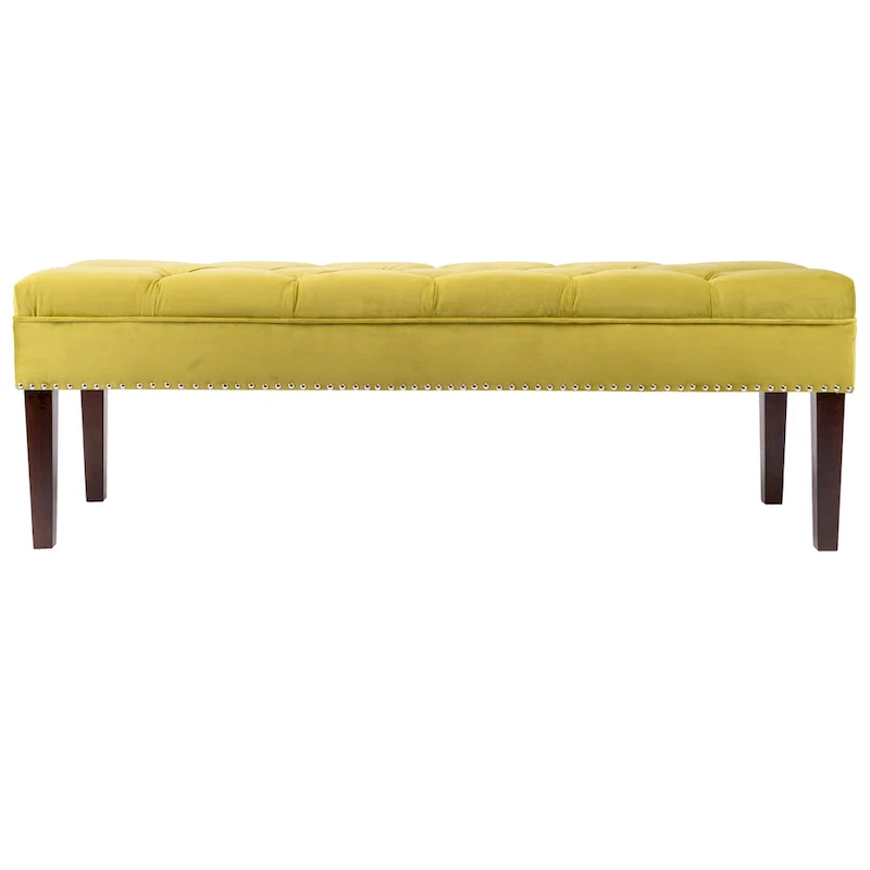 Mid Century Modern Tufted Upholstered Living Room Bench
