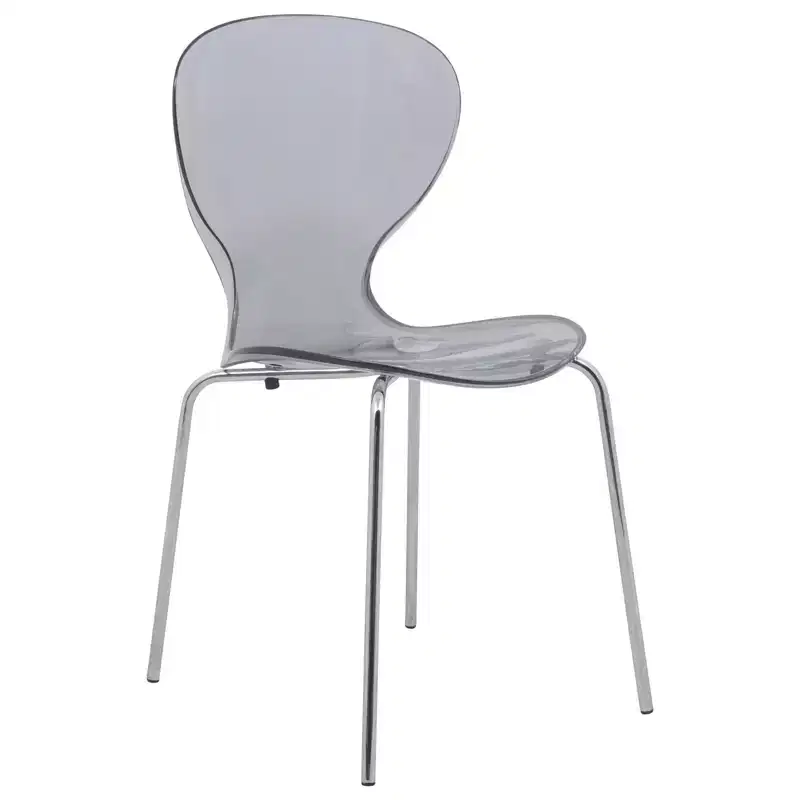 LeisureMod Bristol 5-Piece White Dining Room Set - Round Table and 4 Ergonomic Plastic Dining Chairs