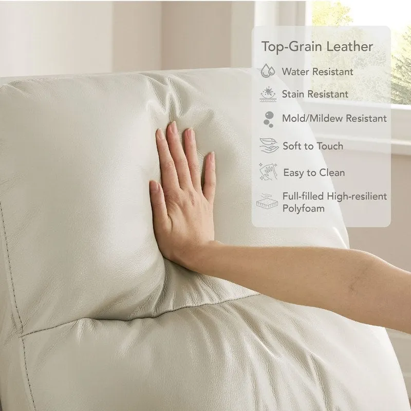 Farley Power Swivel Genuine Leather Recliner Chair Nursery Glider