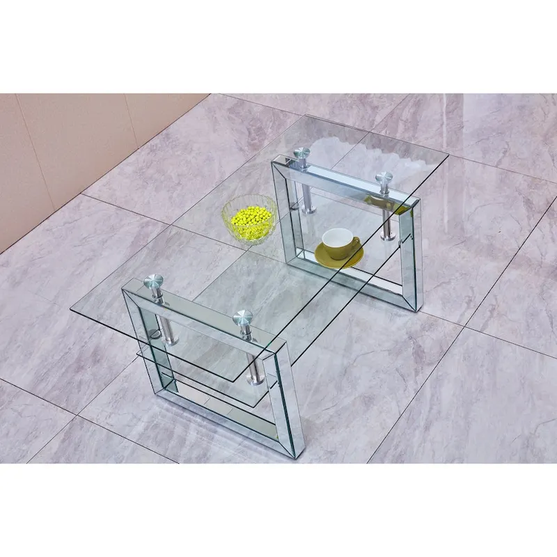 Transparent tempered glass coffee table, coffee table
