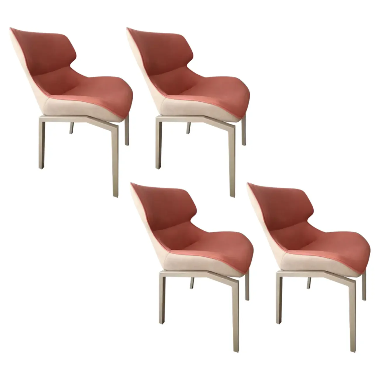 Camel Faux Leather Upholstered Dining Chair with Metal Legs