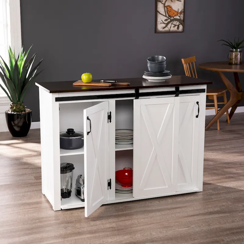 White Kitchen Island w/ Storage