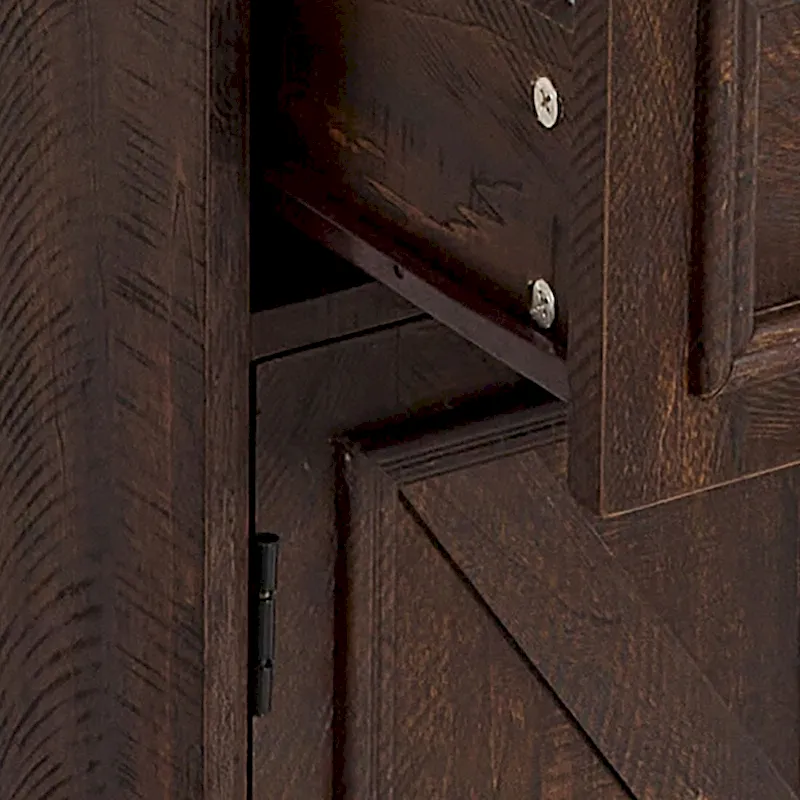 Classic Farmhouse Style Wooden Sideboard with Removable Wine Racks