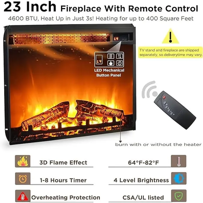 Farmhouse Fireplace TV Stand, Entertainment Center, Media Console