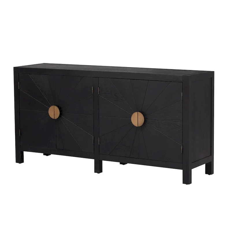 Ash Veneer 60 Sideboard Cabinet with Adjustable Shelves