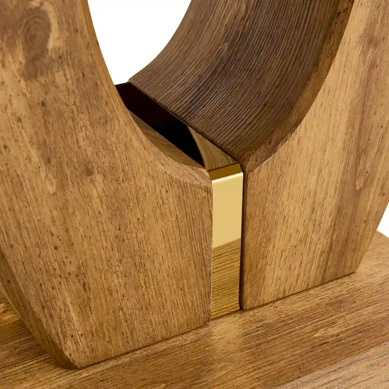 23.6 Square Coffee Table with Gold-Tone Leg Strips