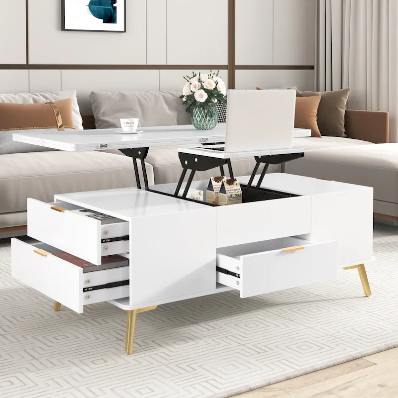 Lift Top Coffee Table Multi Functional Table with Drawers