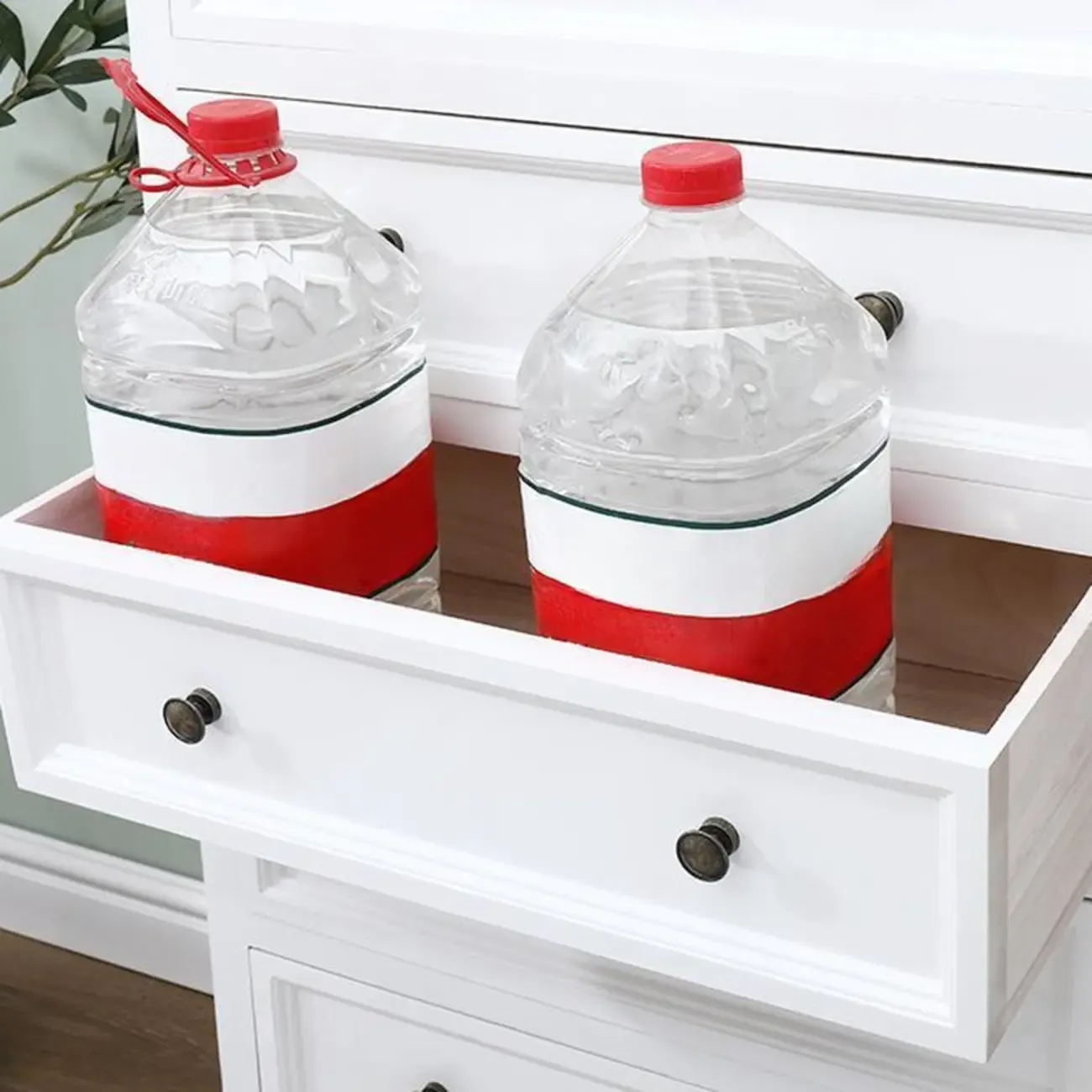 Elegant Wooden 9-Drawer White Dresser with Metal Handle