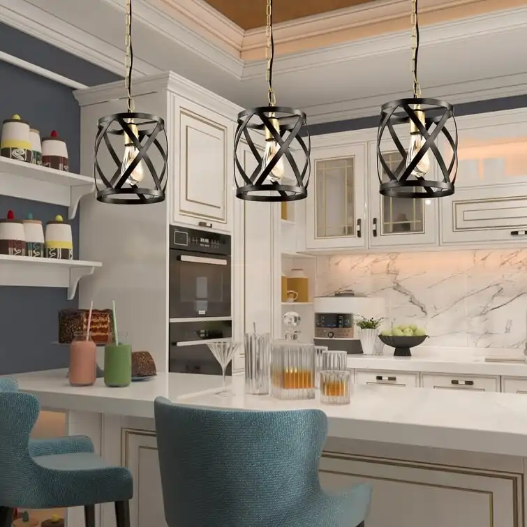 Maxax 1 - Light Single Cylinder Pendant With Wrought Iron