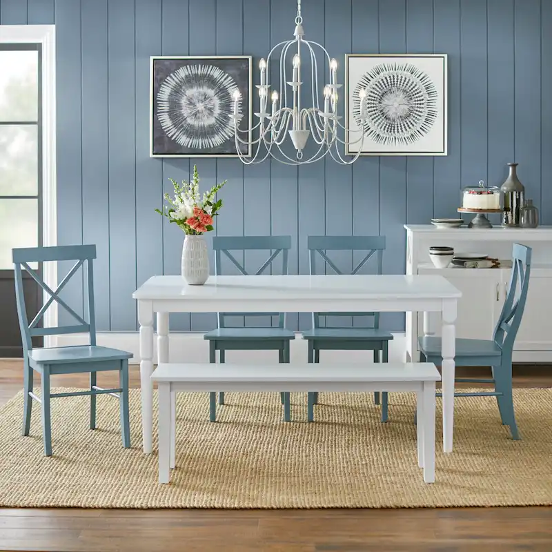 6-piece Dining Set with Dining Bench