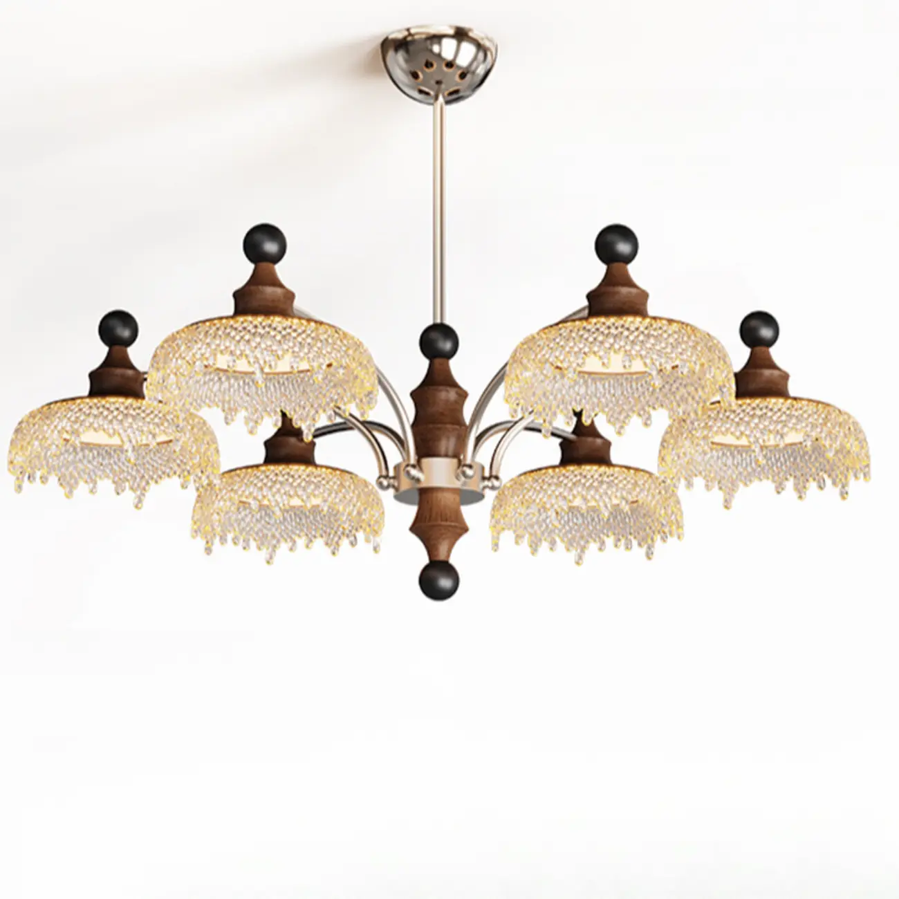 Black Crystal Wood Branch Modern Crystalline Chandelier