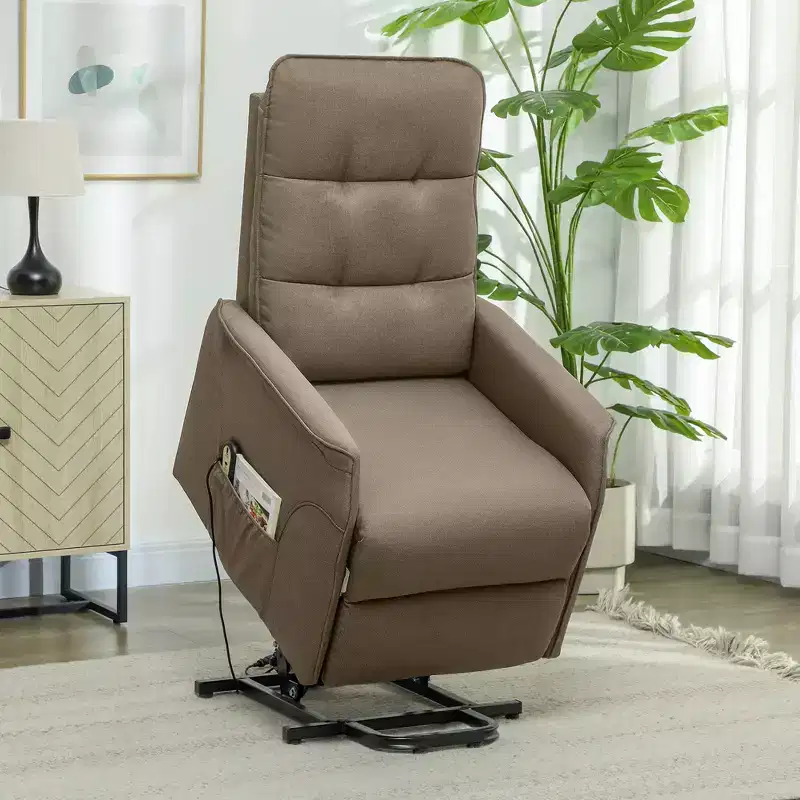 HOMCOM Power Lift Recliner Chair, Electric Reclining Chair with Remote, Side Pockets, Pocket Spring, Tufted Back, Quick Assembly