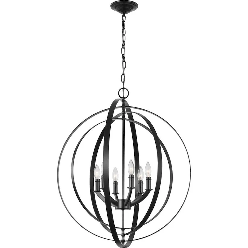 Equinox Collection Black Six-Light Sphere Pendant - 32.090  x 30.120  x 12.200