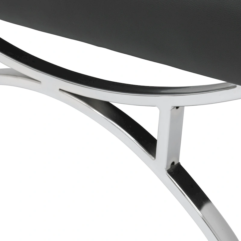 Newel Modern Blended Leather and Chrome Metal Frame Mid Century Accent Chair