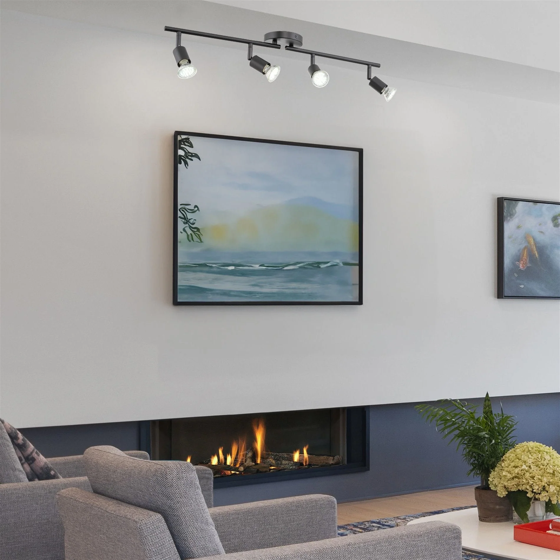 Langford 27 Modern 4-Light Directional Track Wall / Ceiling Light